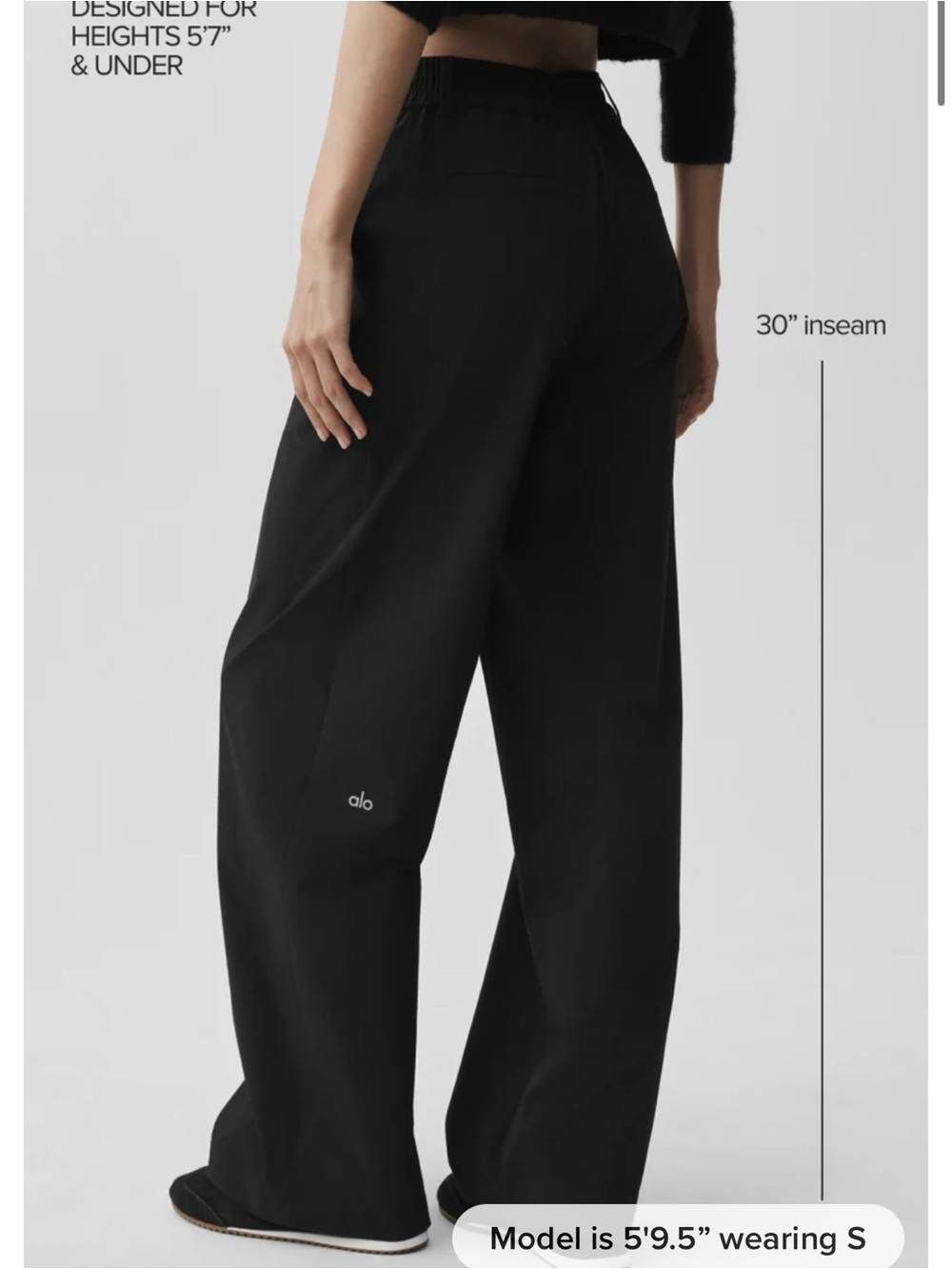 Alo Wide Leg Track Pants in Black